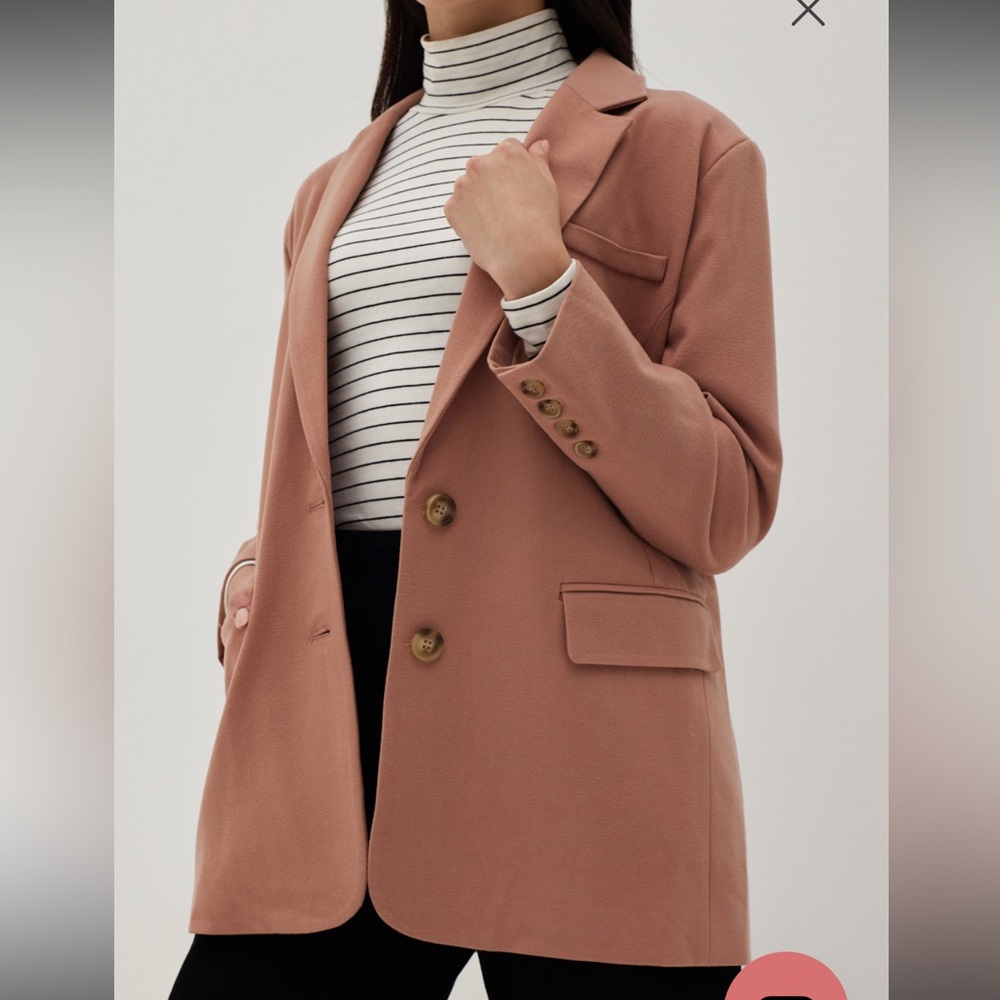 Love Bonito Harlow Brushed Shoulder Padded Relaxed Blazer - Picture 2 of 10